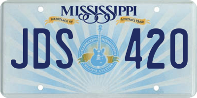MS license plate JDS420