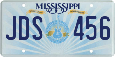 MS license plate JDS456