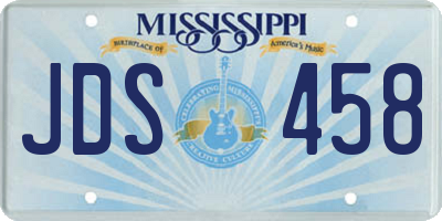 MS license plate JDS458