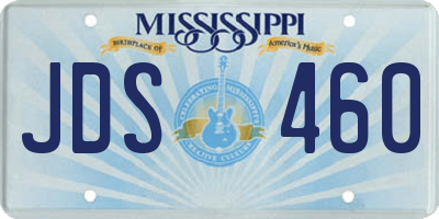 MS license plate JDS460