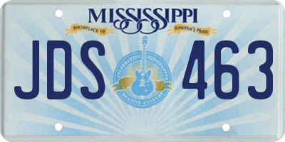 MS license plate JDS463