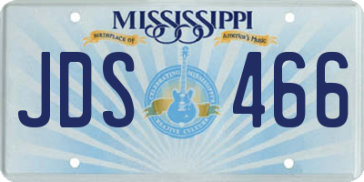 MS license plate JDS466