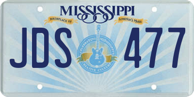 MS license plate JDS477