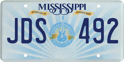 MS license plate JDS492