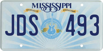 MS license plate JDS493
