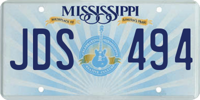 MS license plate JDS494