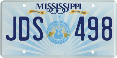 MS license plate JDS498
