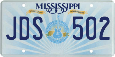 MS license plate JDS502