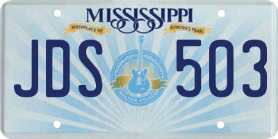 MS license plate JDS503