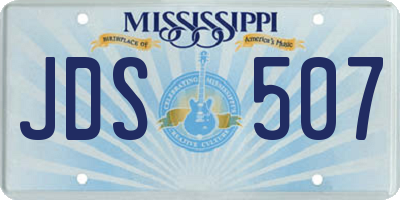 MS license plate JDS507