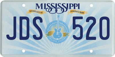 MS license plate JDS520