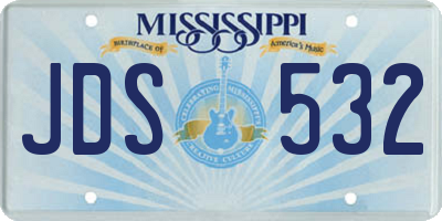 MS license plate JDS532