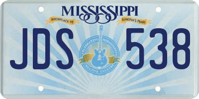 MS license plate JDS538