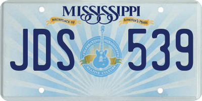 MS license plate JDS539