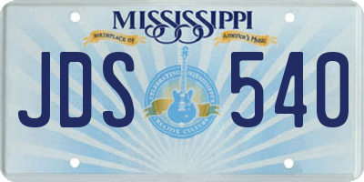 MS license plate JDS540