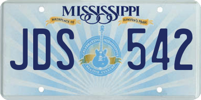 MS license plate JDS542