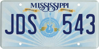 MS license plate JDS543