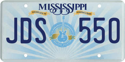 MS license plate JDS550