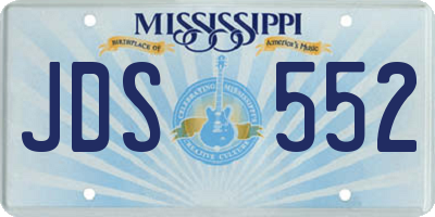 MS license plate JDS552