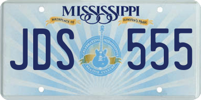 MS license plate JDS555