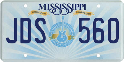 MS license plate JDS560