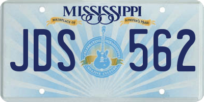 MS license plate JDS562