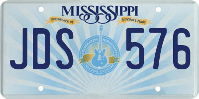 MS license plate JDS576