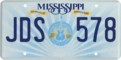 MS license plate JDS578