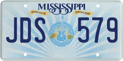 MS license plate JDS579