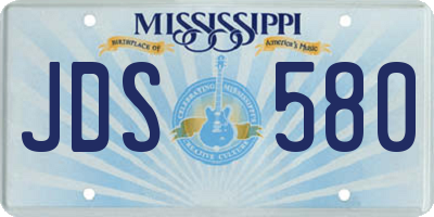 MS license plate JDS580