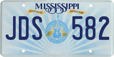 MS license plate JDS582
