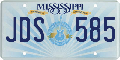 MS license plate JDS585