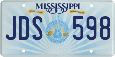 MS license plate JDS598