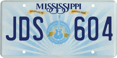MS license plate JDS604