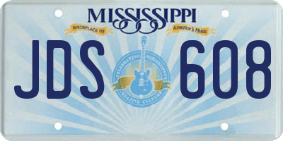 MS license plate JDS608