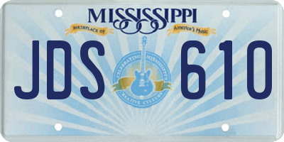 MS license plate JDS610