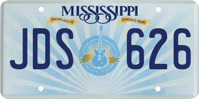 MS license plate JDS626