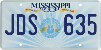 MS license plate JDS635