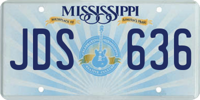 MS license plate JDS636