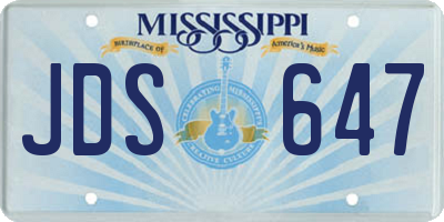 MS license plate JDS647