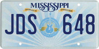 MS license plate JDS648