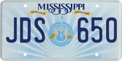 MS license plate JDS650