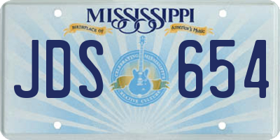MS license plate JDS654