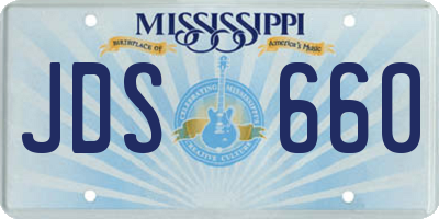 MS license plate JDS660