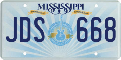 MS license plate JDS668