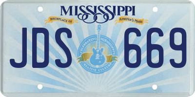 MS license plate JDS669