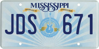 MS license plate JDS671