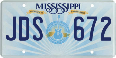 MS license plate JDS672