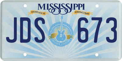 MS license plate JDS673