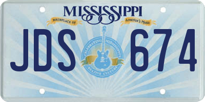 MS license plate JDS674